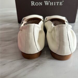 Ron White Women's White Leather Loafers